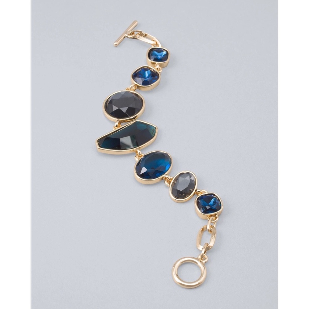 WHBM MIXED BLUE STONE TOGGLE BRACELET